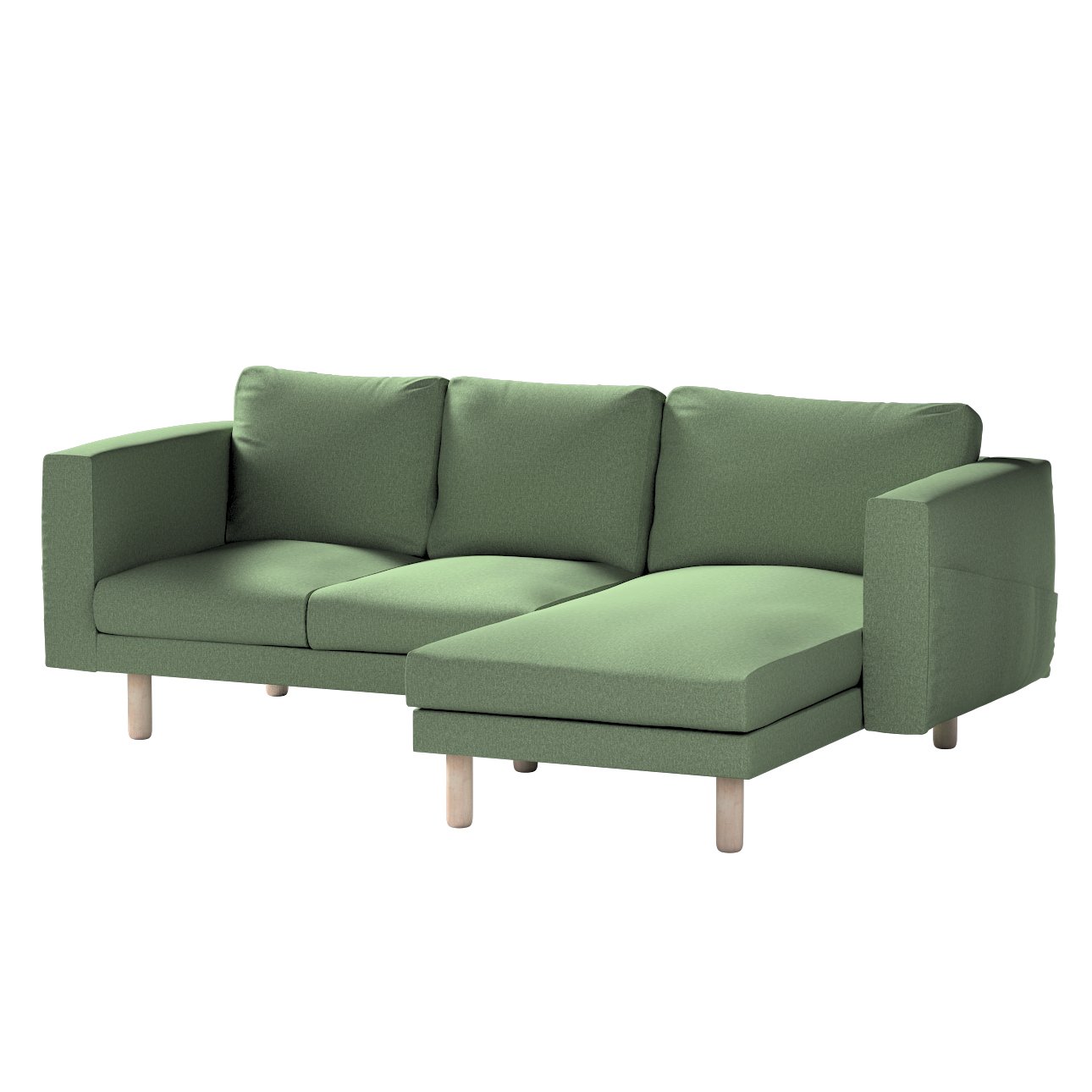Dekoria Poťah na sedačku Norsborg s ležadlom - 3 os., zelená, 231 x 88/157 x 85 cm, Amsterdam, 704-44