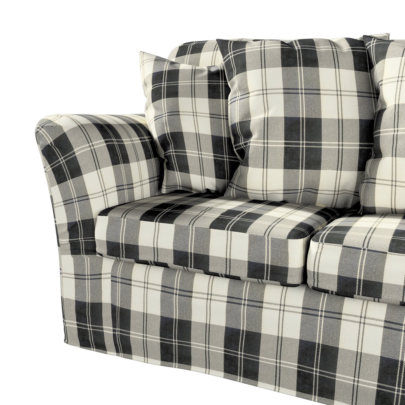 Black and deals white plaid couch